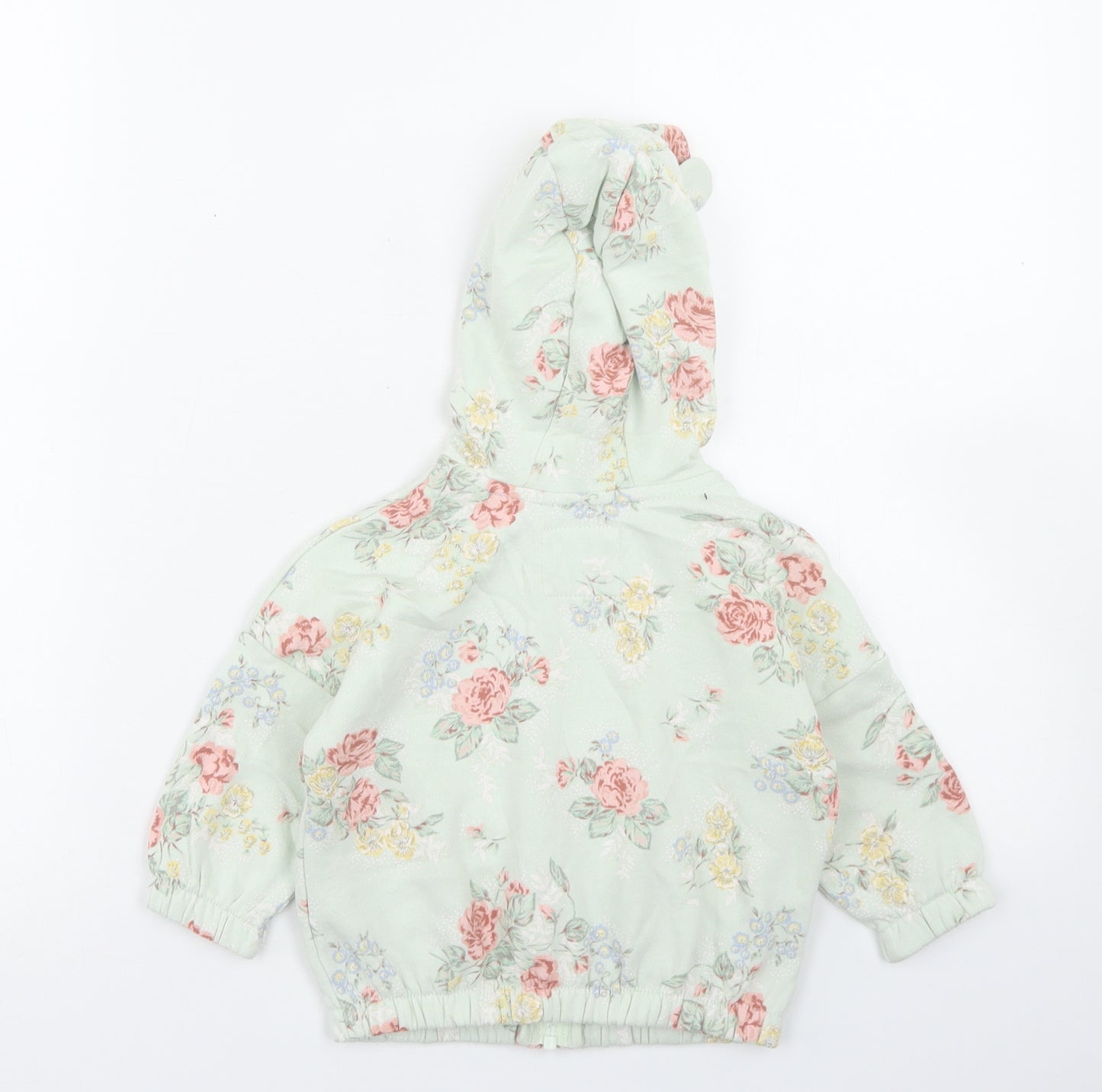 NEXT Girls Green Floral  Jacket  Size 9-12 Months   Zip