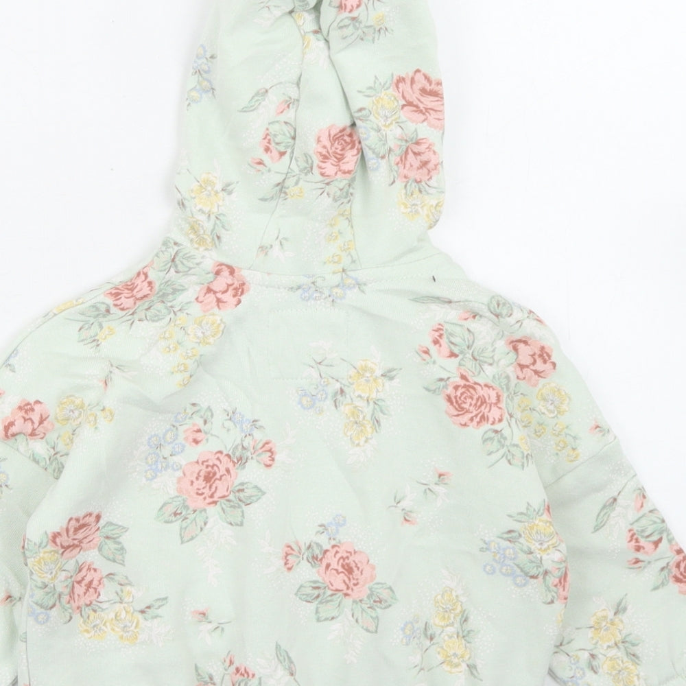 NEXT Girls Green Floral  Jacket  Size 9-12 Months   Zip