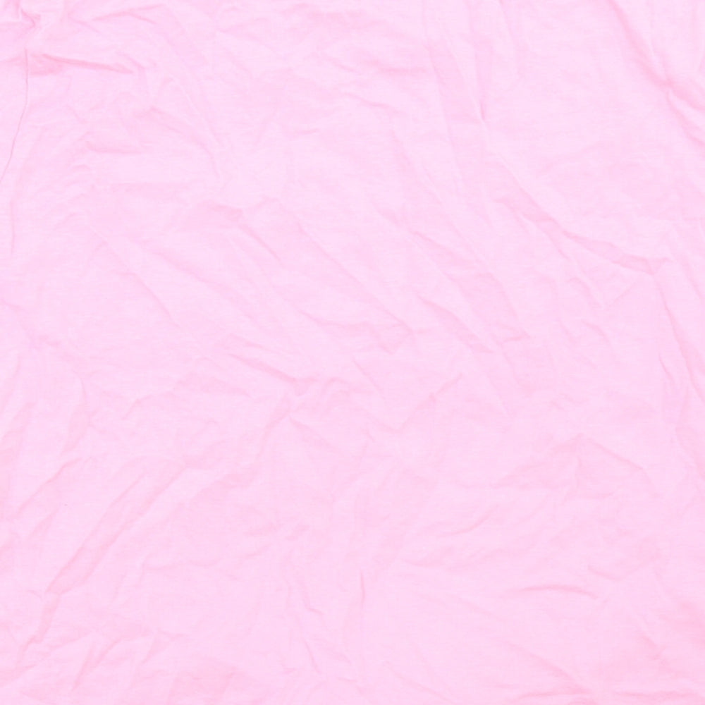 F&F Girls Pink  Cotton Cropped T-Shirt Size 9-10 Years Crew Neck  - Tie front