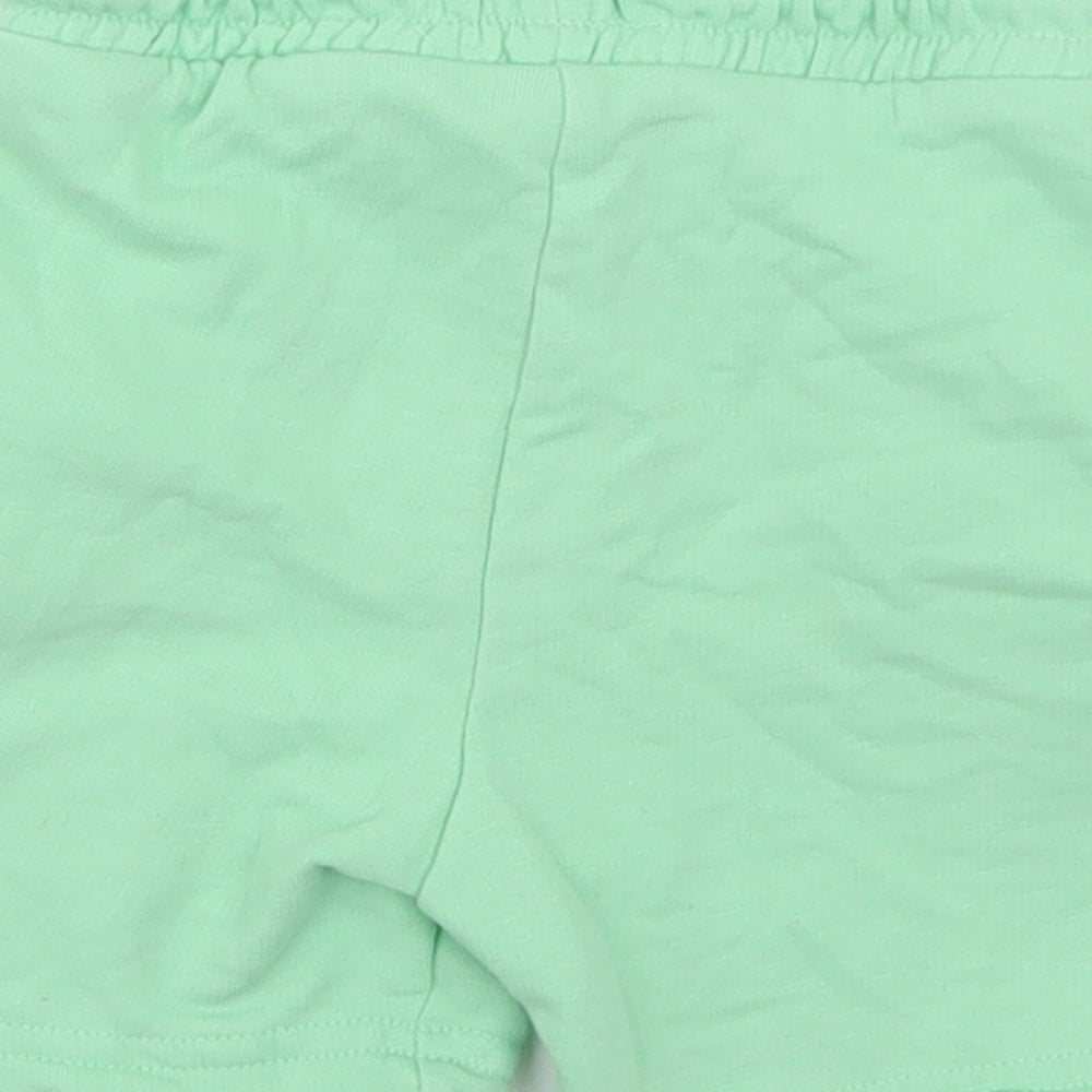 F&F Boys Green  Cotton Cropped Trousers Size 18-24 Months  Drawstring - Surfing Dinosaur