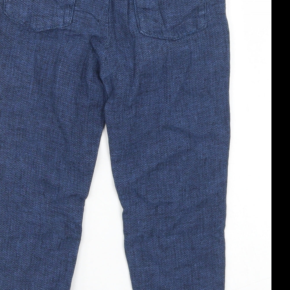NEXT Boys Blue  Linen Cargo Trousers Size 18-24 Months  Drawstring