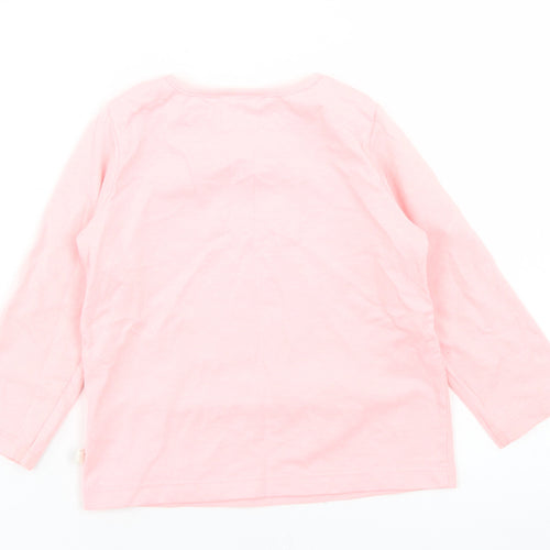 NEXT Girls Pink  Cotton Basic T-Shirt Size 9-12 Months Crew Neck Snap - Happy Being Me