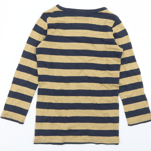 NEXT Girls Blue Striped Cotton Basic T-Shirt Size 5 Years Crew Neck