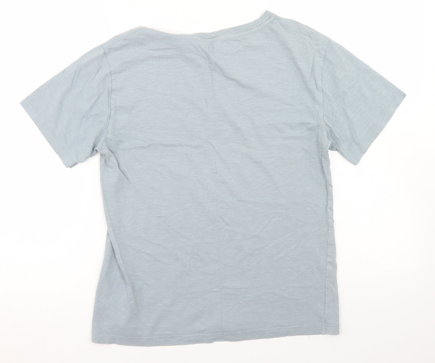 Zara Boys Blue  Cotton Basic T-Shirt Size 11-12 Years Crew Neck