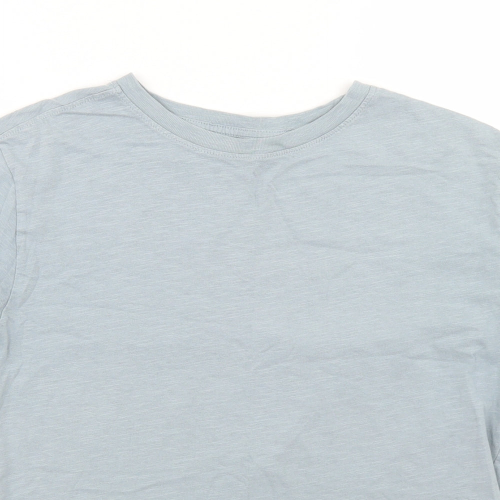 Zara Boys Blue  Cotton Basic T-Shirt Size 11-12 Years Crew Neck
