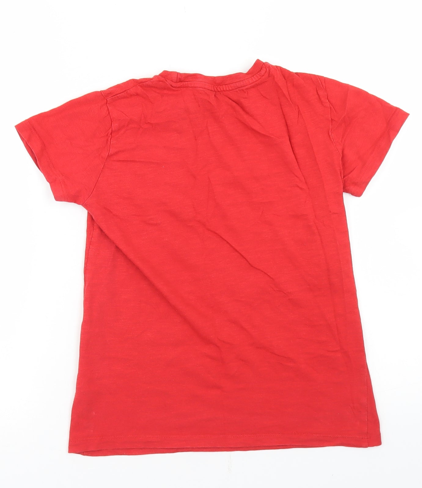 Dunnes Stores Boys Red  Cotton Basic T-Shirt Size 10 Years Crew Neck  - Chest pocket