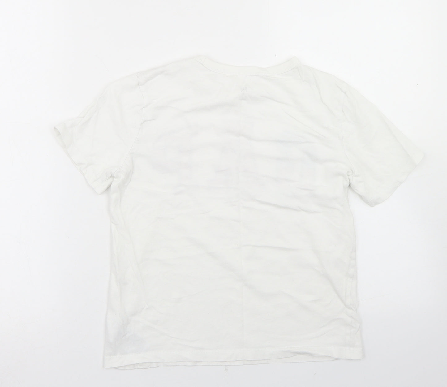 Gap Boys White  Cotton Basic T-Shirt Size 8-9 Years Crew Neck