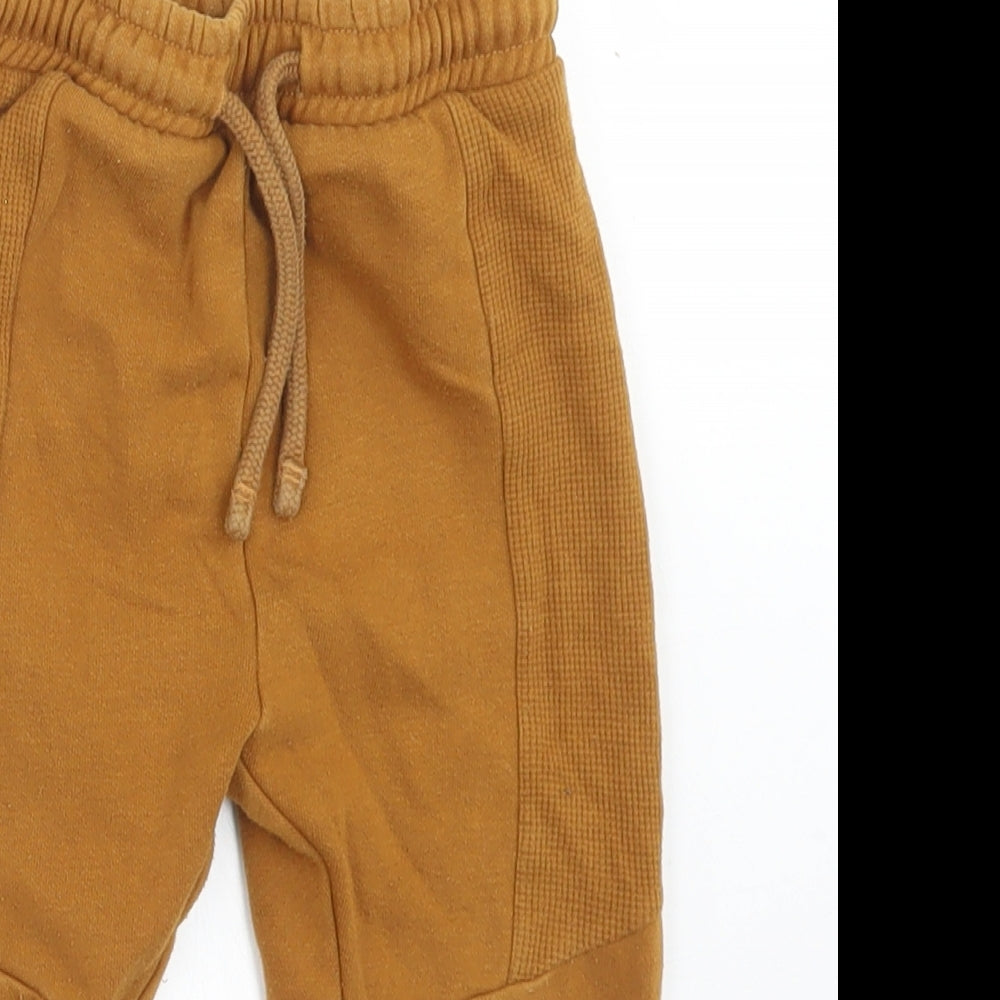 Matalan Boys Brown  Cotton Jogger Trousers Size 12-18 Months  Drawstring
