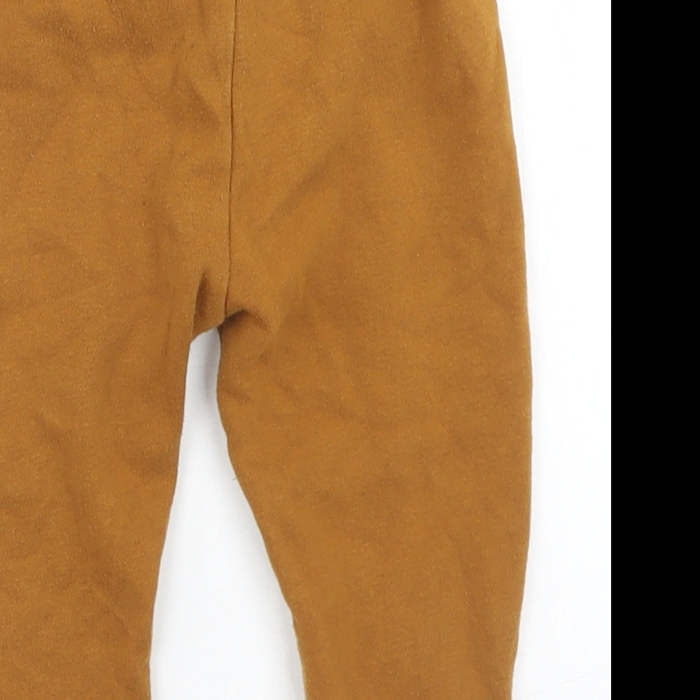Matalan Boys Brown  Cotton Jogger Trousers Size 12-18 Months  Drawstring