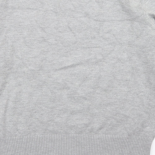 LU NYC Womens Grey Mock Neck  Viscose Pullover Jumper Size M
