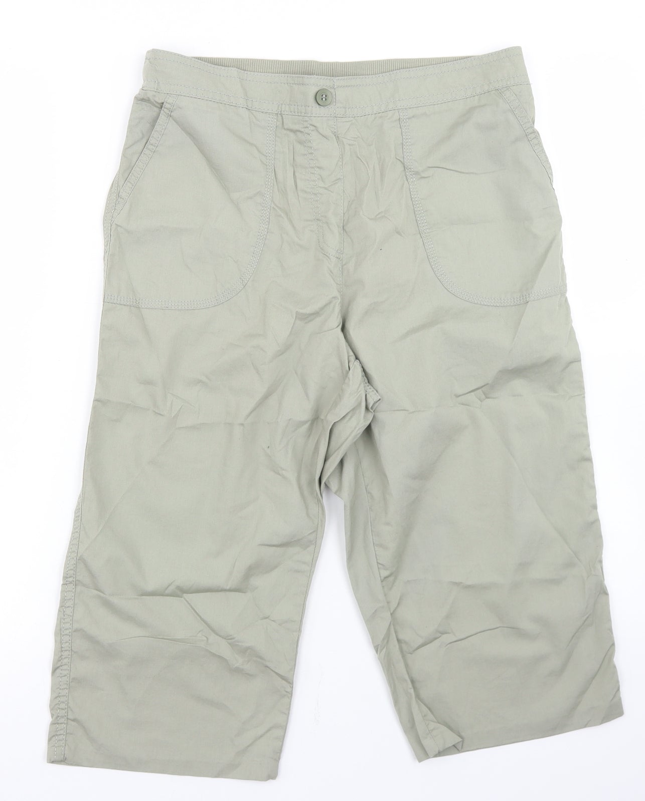 BM Casual Womens Green  Cotton Cargo Shorts Size 12 L14 in Regular