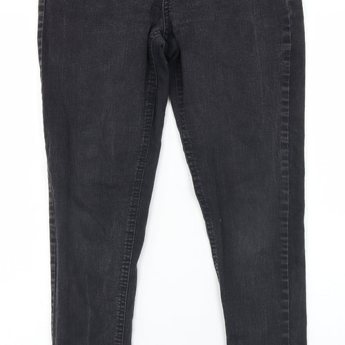 George Womens Black  Cotton Skinny Jeans Size 12 L27 in Regular Button