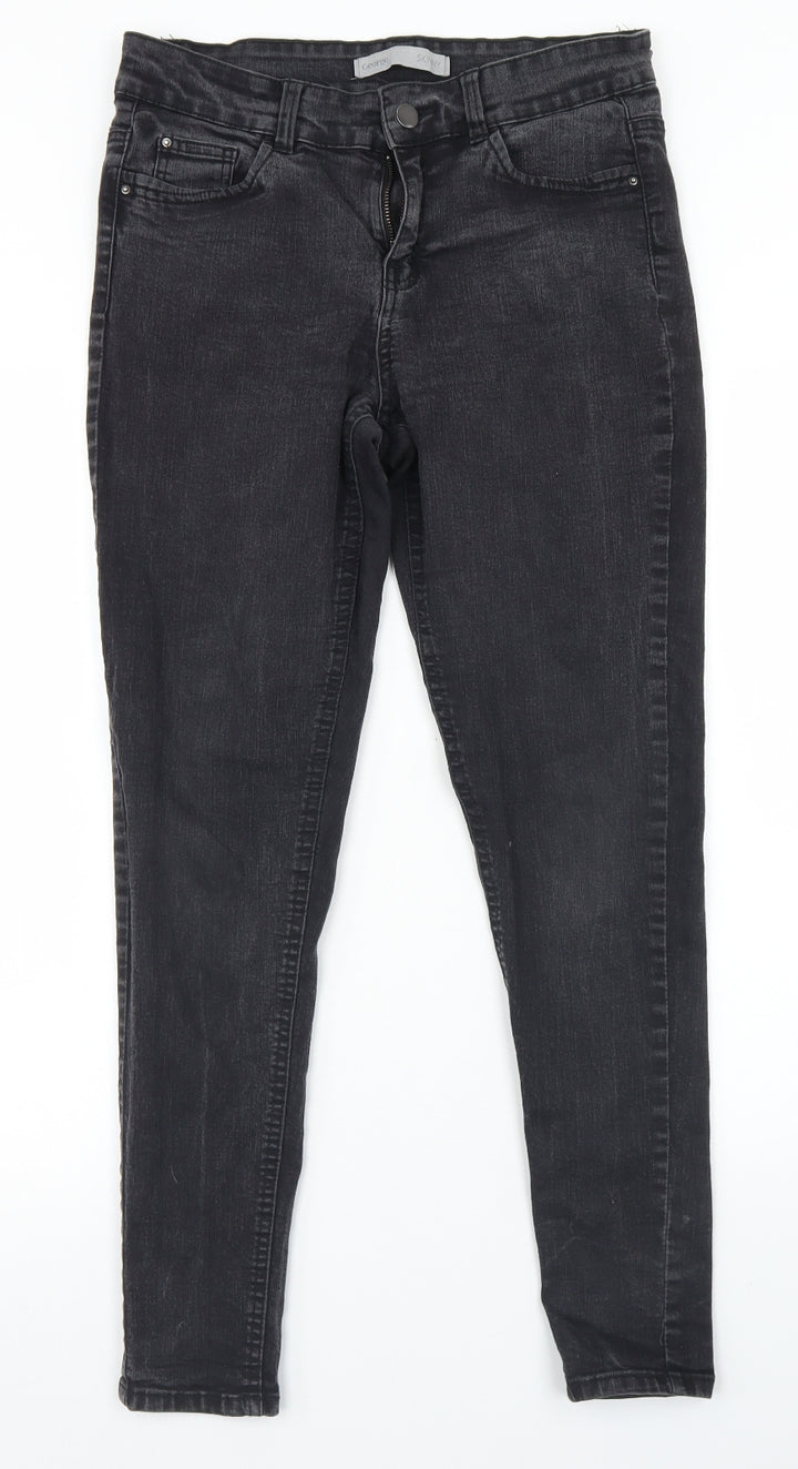 George Womens Black Cotton Skinny Jeans Size 12 L27 in Regular Button