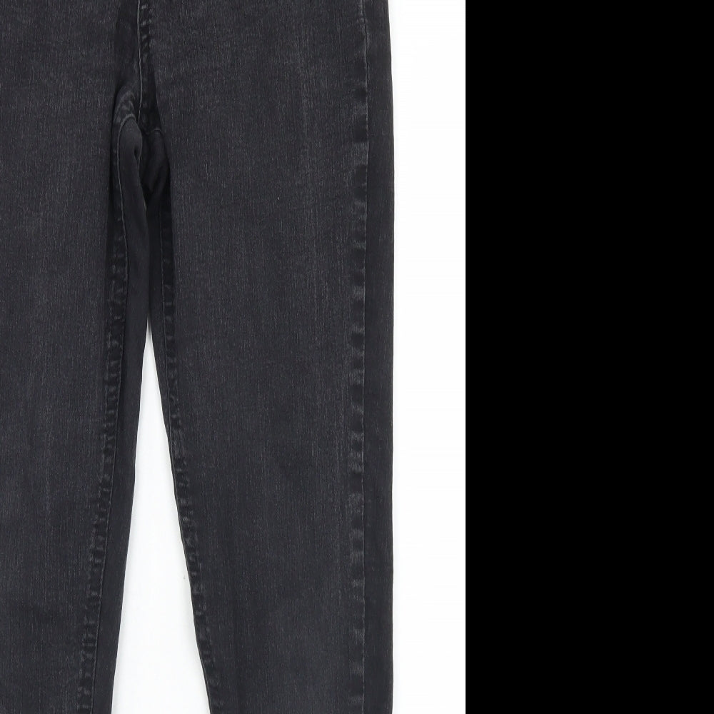 George Womens Black  Cotton Skinny Jeans Size 12 L27 in Regular Button