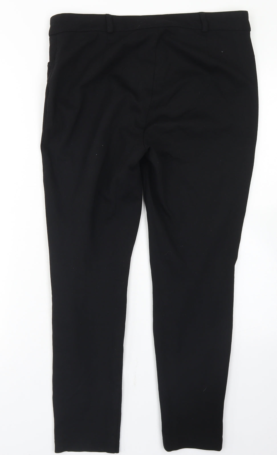 F&F Womens Black  Viscose Dress Pants Trousers Size 12 L24 in Regular Button