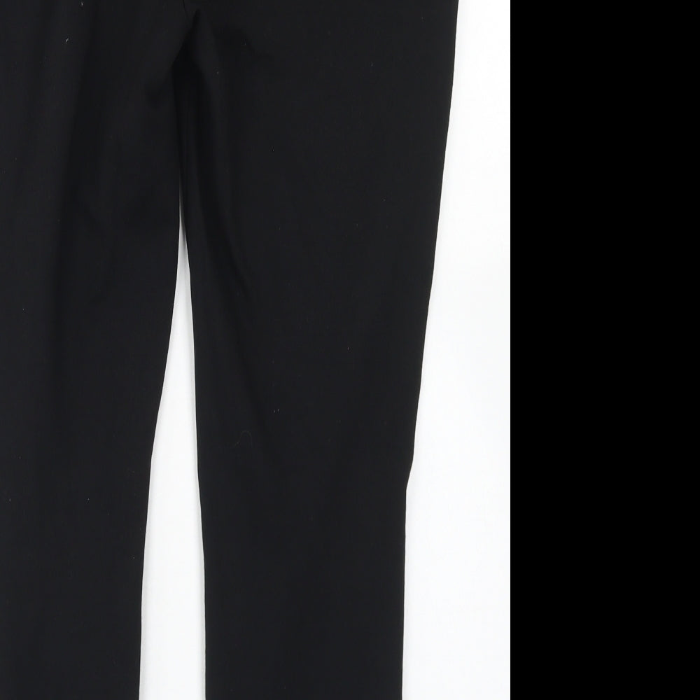 F&F Womens Black  Viscose Dress Pants Trousers Size 12 L24 in Regular Button