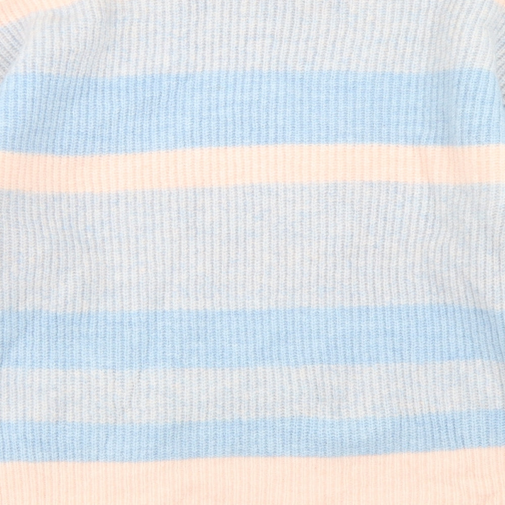 George Womens Multicoloured Crew Neck Striped Acrylic Pullover Jumper Size M