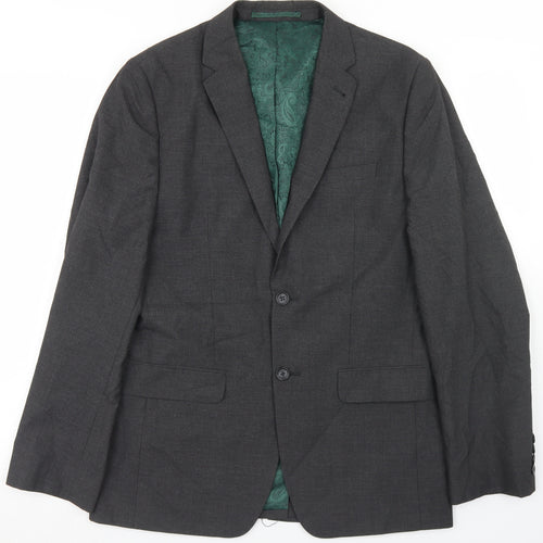 NEXT Mens Grey  Polyester Jacket Blazer Size 38   - Tailored Fit