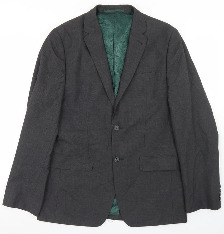 NEXT Mens Grey  Polyester Jacket Blazer Size 38   - Tailored Fit