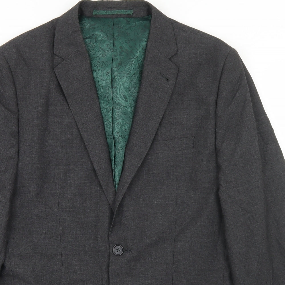 NEXT Mens Grey  Polyester Jacket Blazer Size 38   - Tailored Fit