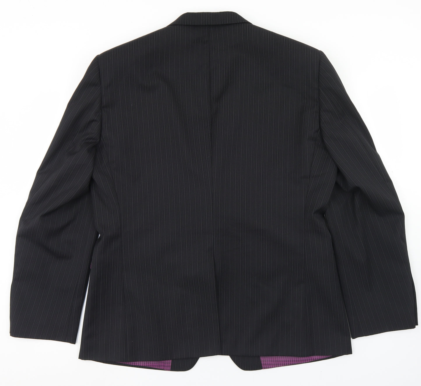 NEXT Mens Black Striped Wool Jacket Blazer Size 44   - Tailored Fit