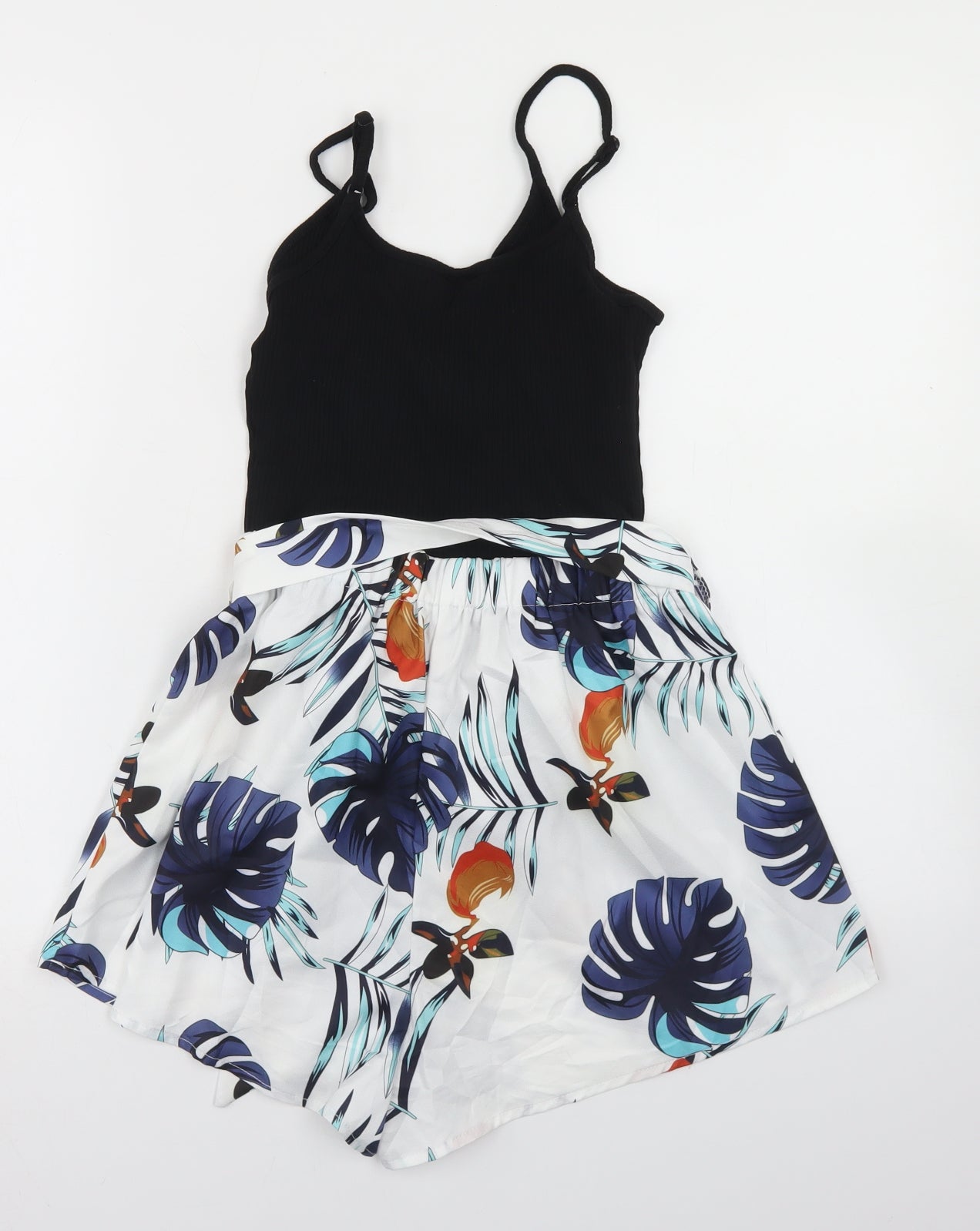 SheIn Womens Multicoloured Floral Polyester Playsuit One-Piece Size S