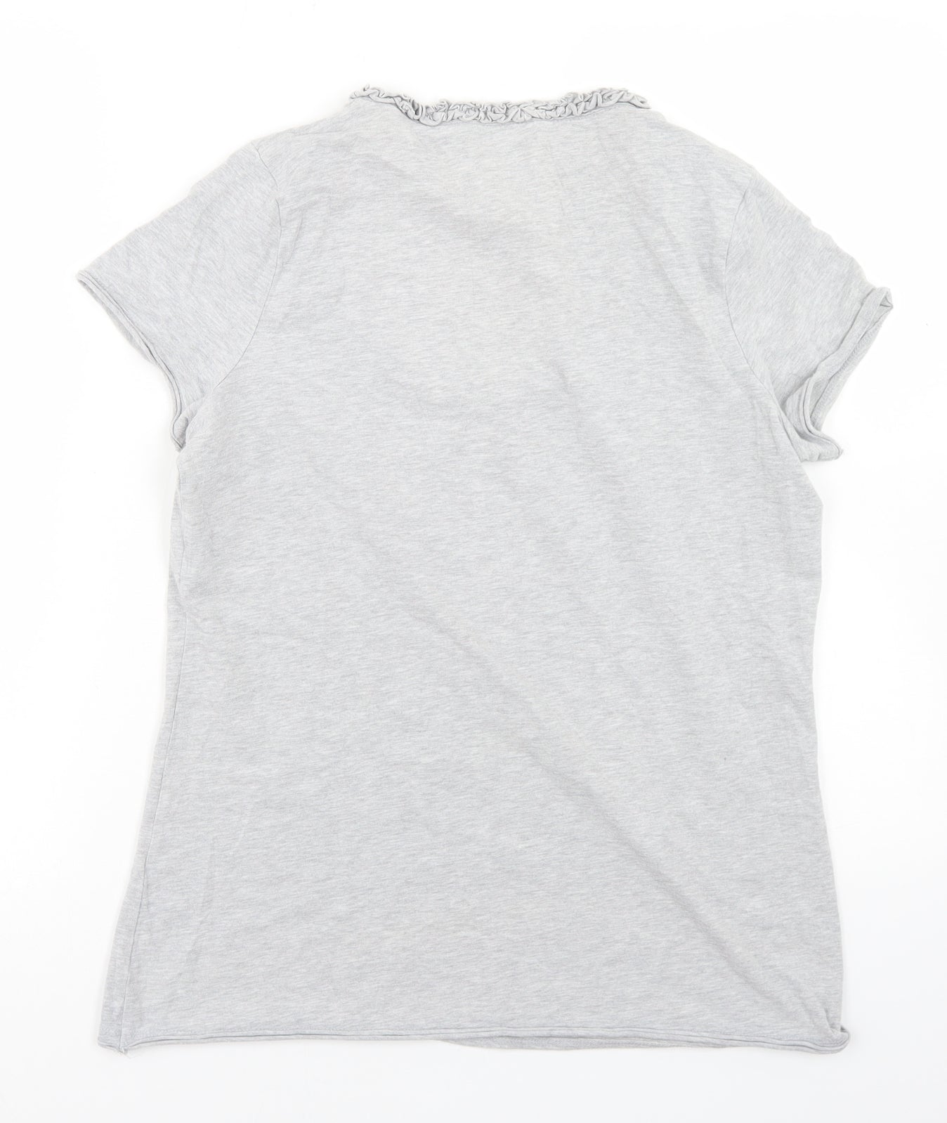 Boden Womens Grey  Polyester Basic T-Shirt Size 14 Scoop Neck