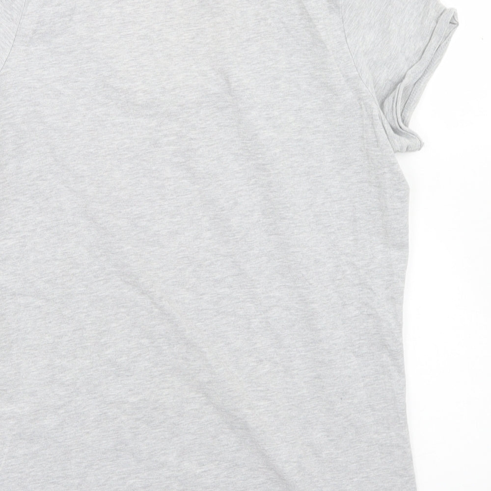 Boden Womens Grey  Polyester Basic T-Shirt Size 14 Scoop Neck