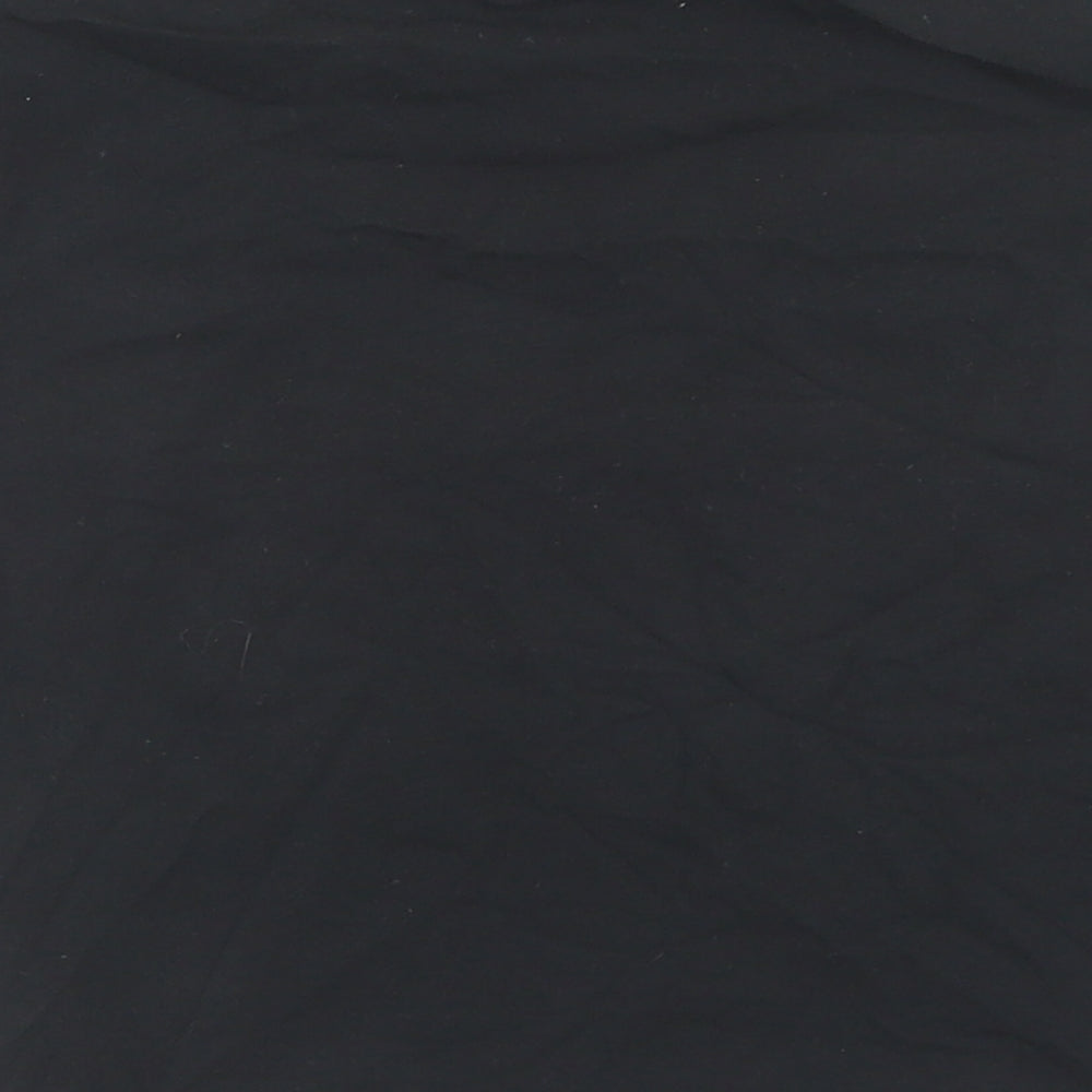 adidas Womens Black  Cotton Cropped T-Shirt Size 4 Crew Neck
