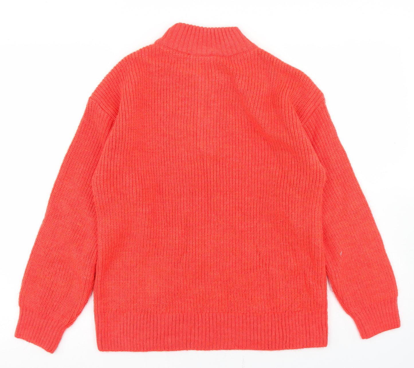 Marks and Spencer Womens Red Mock Neck  Acrylic Pullover Jumper Size 10