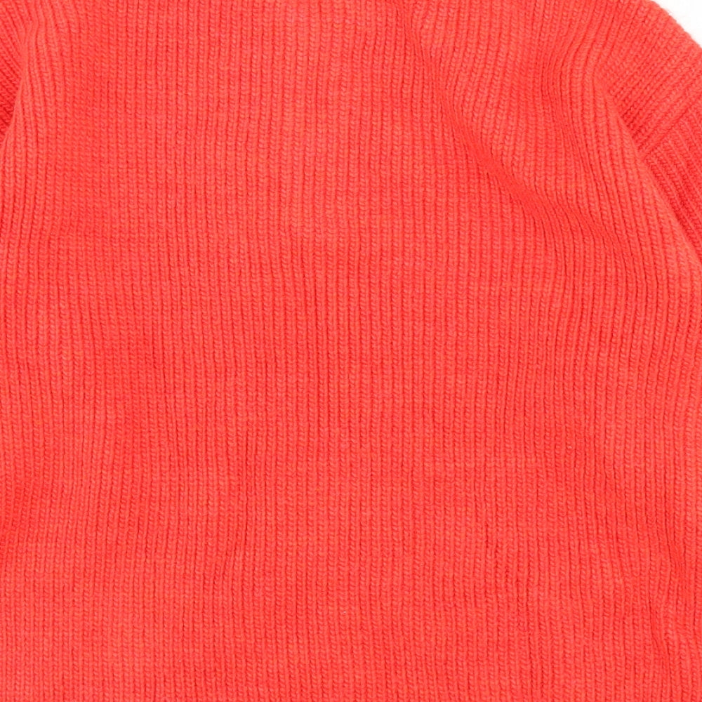 Marks and Spencer Womens Red Mock Neck  Acrylic Pullover Jumper Size 10