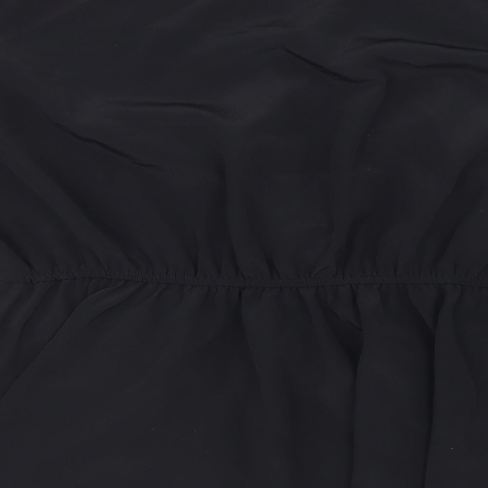 River Island Womens Black  Polyester Wrap Blouse Size 16 V-Neck