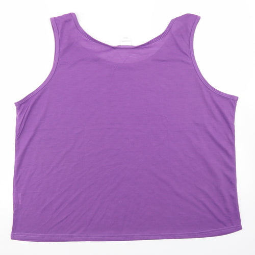 Gabriella Vicenza Womens Purple  Polyester Basic Tank Size 20 Round Neck