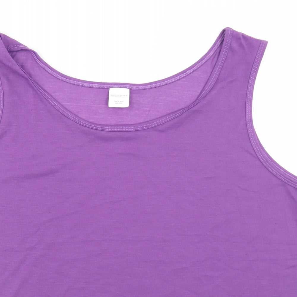 Gabriella Vicenza Womens Purple  Polyester Basic Tank Size 20 Round Neck