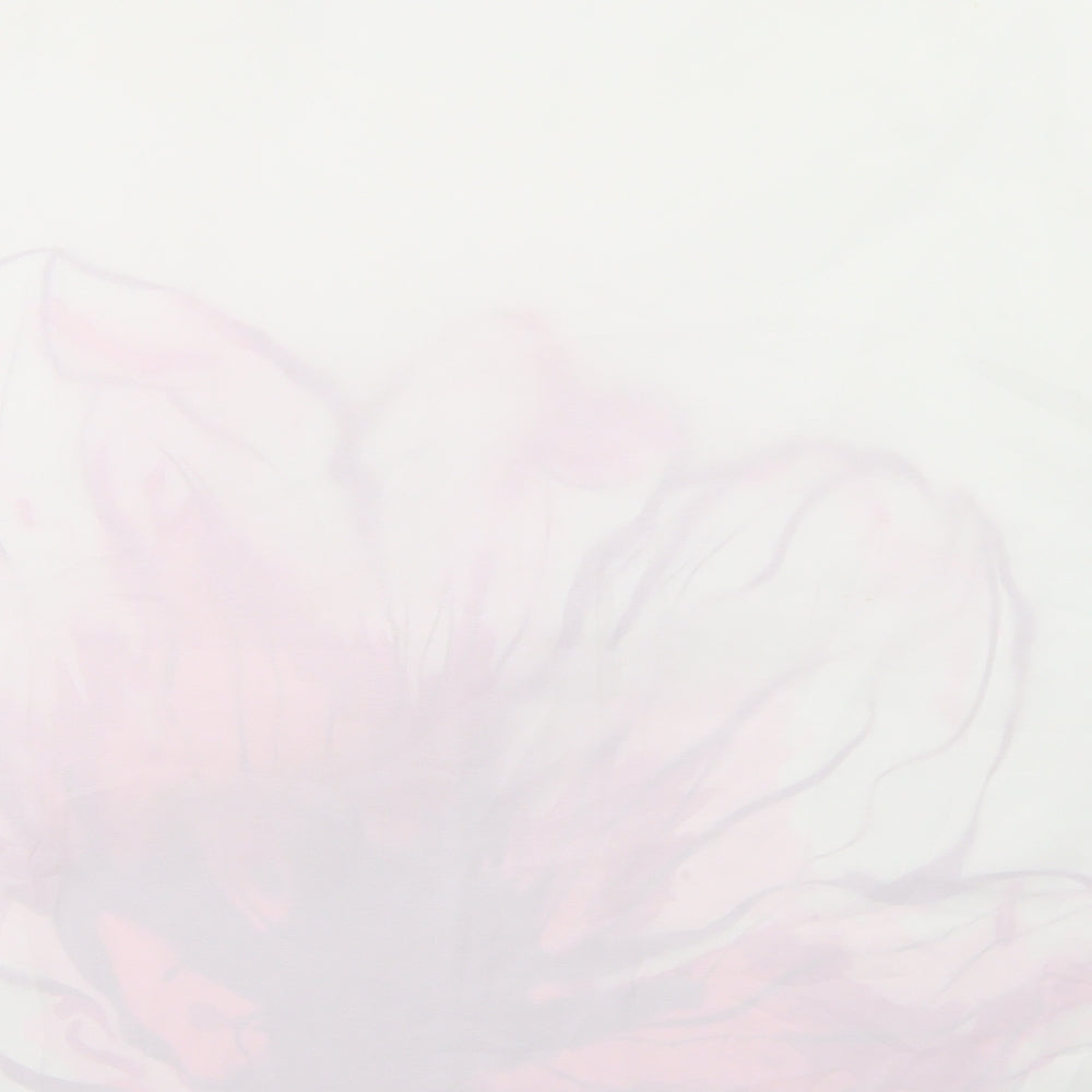 Damart Womens White  Polyester Basic Blouse Size 20 Round Neck - Flower