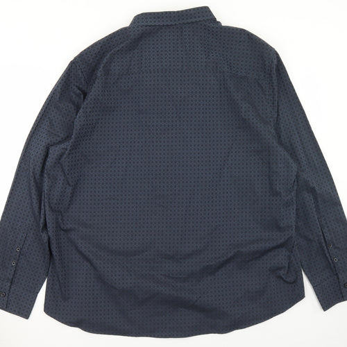 The Collection Debenhams Mens Blue Check Polyester  Button-Up Size 2XL Collared Button - Tailored fit