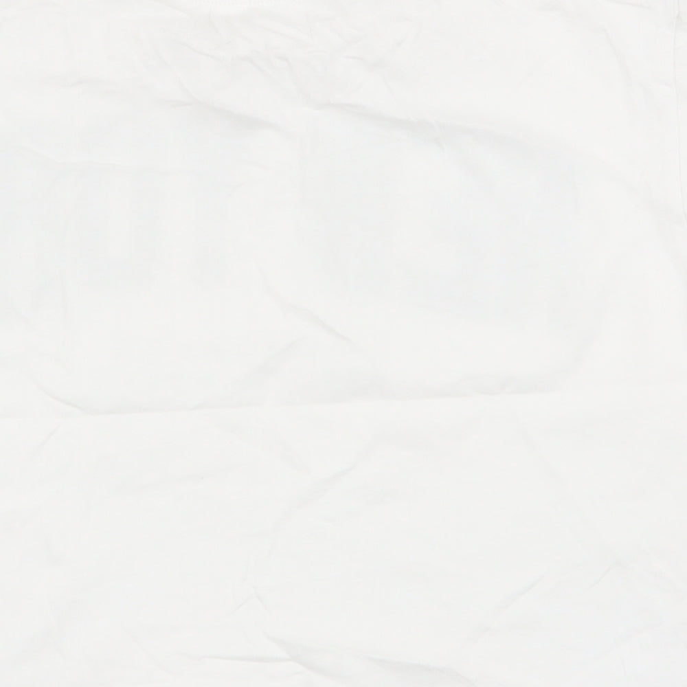 Dunnes Stores Girls White  100% Cotton Cropped T-Shirt Size 10-11 Years Round Neck Pullover - New York