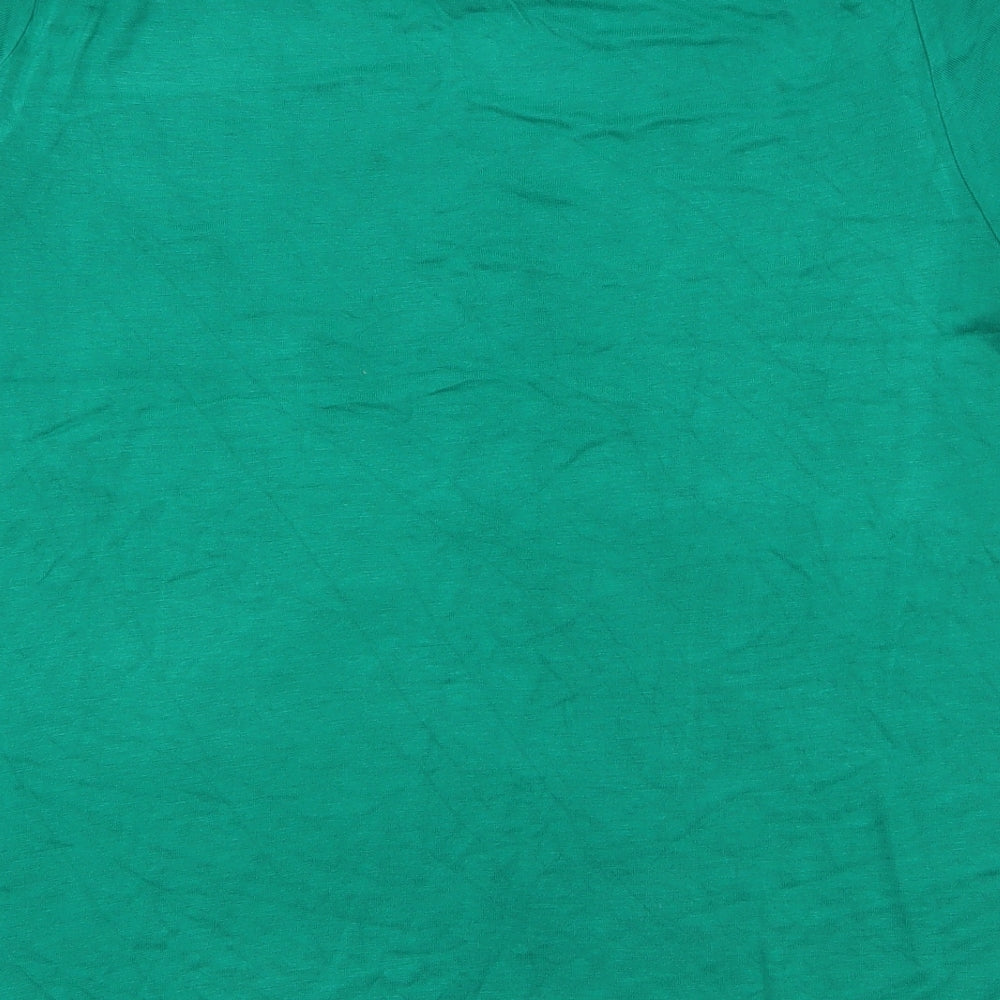 Oasis Womens Green  Viscose Jersey T-Shirt Size M Round Neck