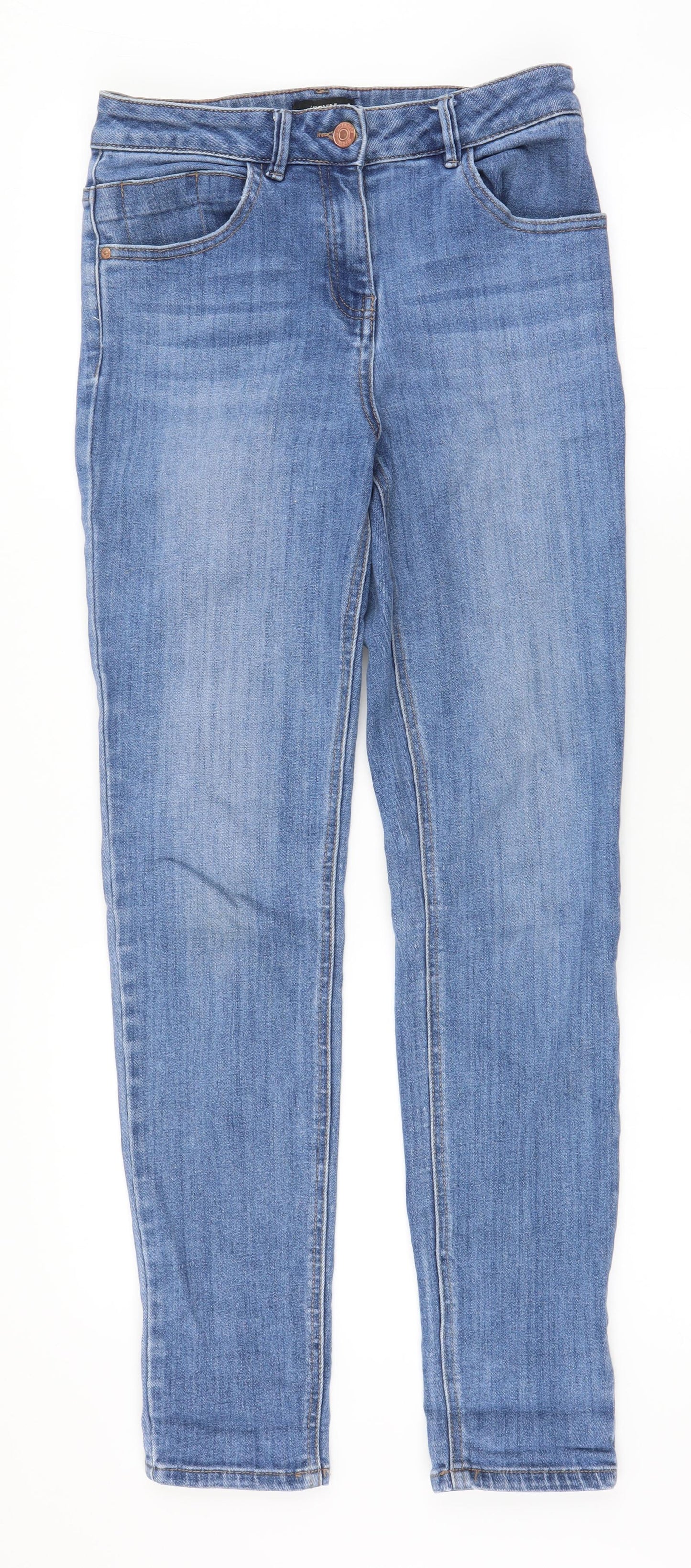 Matalan Womens Blue  Cotton Skinny Jeans Size 8 L29 in Regular Zip