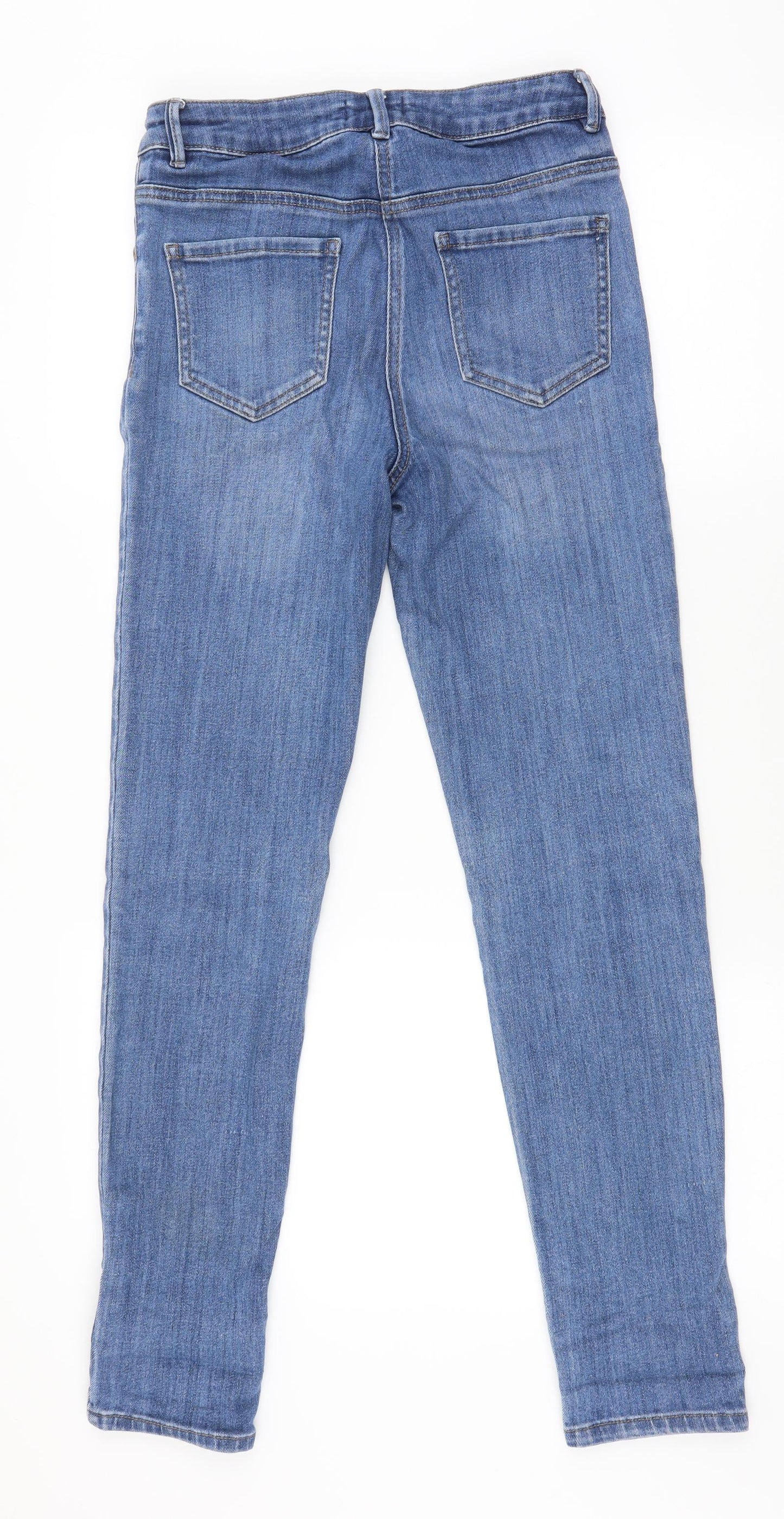 Matalan Womens Blue  Cotton Skinny Jeans Size 8 L29 in Regular Zip
