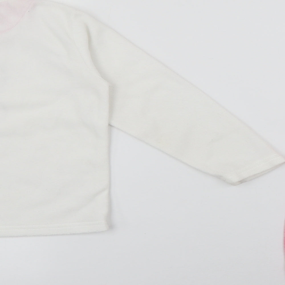 YD Girls Pink Polka Dot Polyester Top Pyjama Set Size 5-6 Years   - Rabbit Bunny