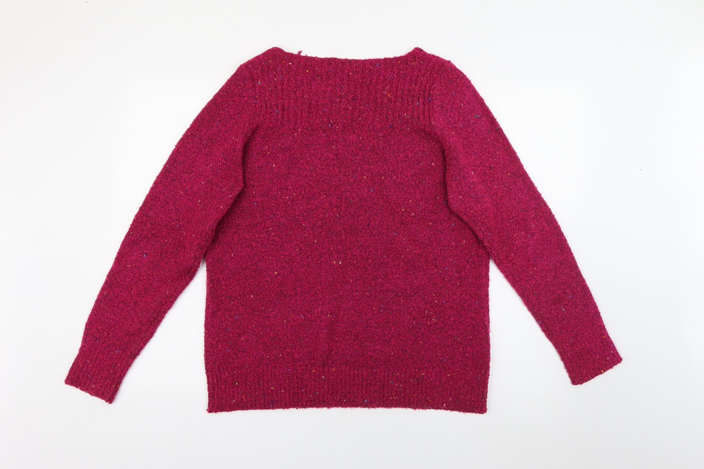 M&Co Womens Pink Scoop Neck  Acrylic Pullover Jumper Size 18