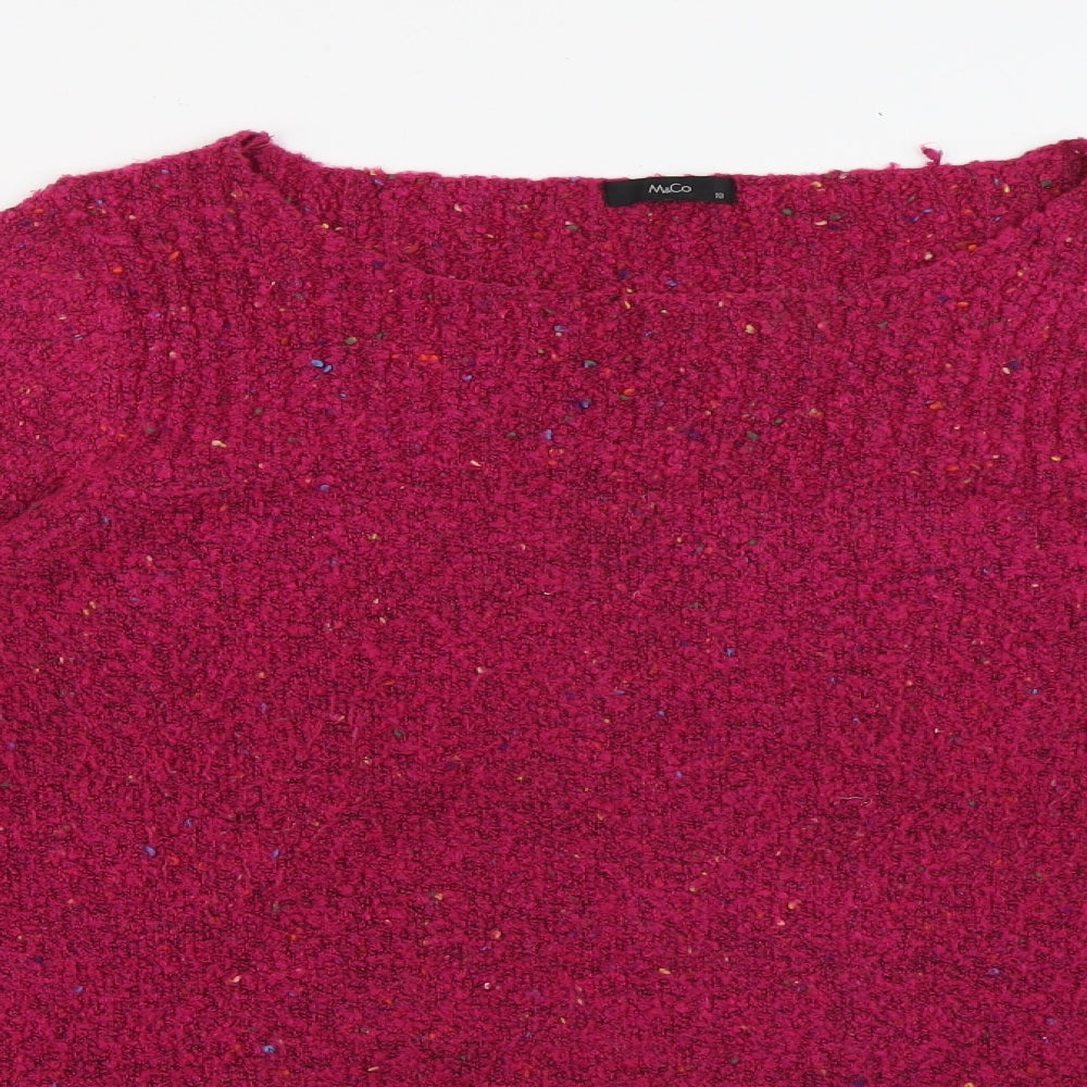 M&Co Womens Pink Scoop Neck  Acrylic Pullover Jumper Size 18