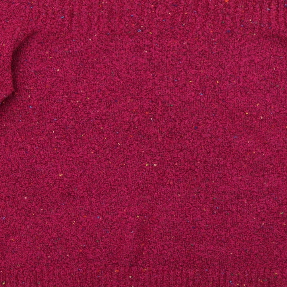 M&Co Womens Pink Scoop Neck  Acrylic Pullover Jumper Size 18