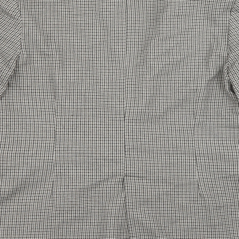 New Look Womens Beige Houndstooth Polyester Jacket Blazer Size 12