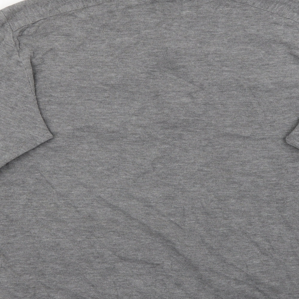 George Mens Grey High Neck  Cotton Pullover Jumper Size M