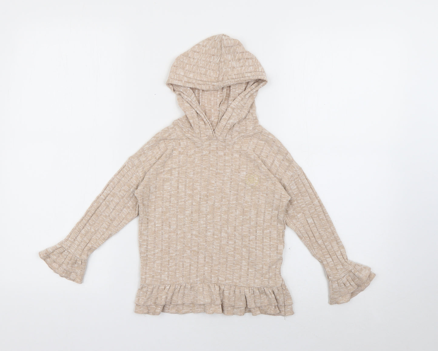 River Island Girls Beige  Viscose Pullover Hoodie Size 3-4 Years