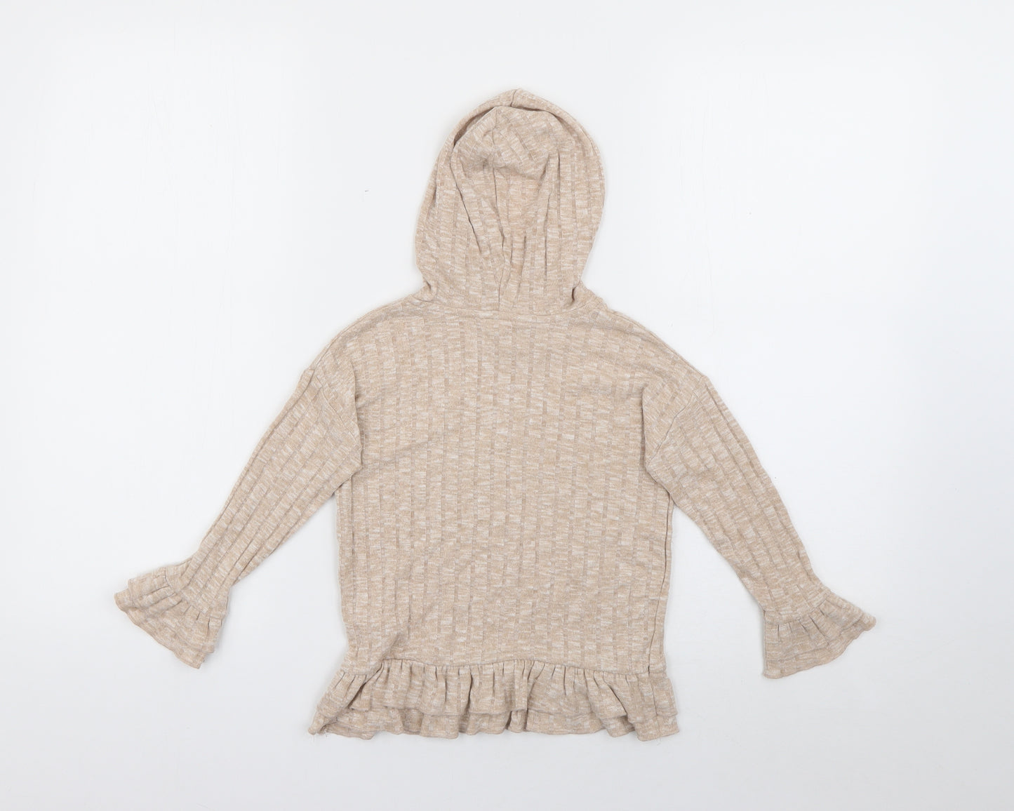 River Island Girls Beige  Viscose Pullover Hoodie Size 3-4 Years
