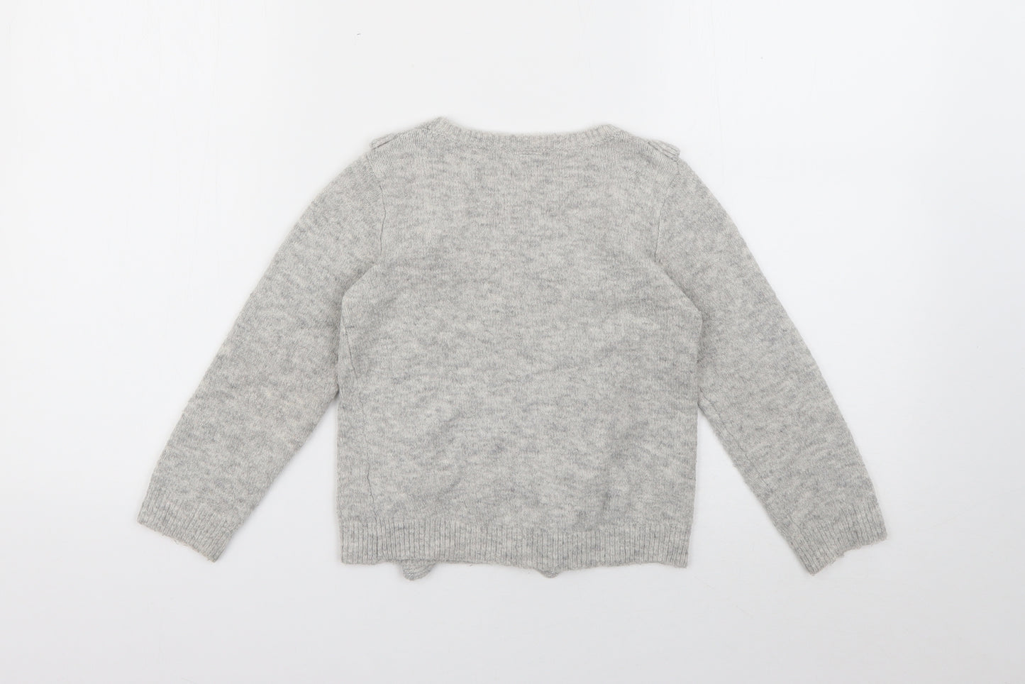 F&F Girls Grey  Acrylic Pullover Sweatshirt Size 5-6 Years