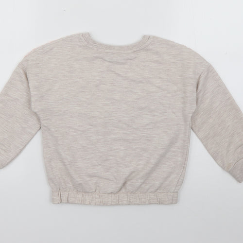 TU Girls Grey  Polyester Pullover Sweatshirt Size 6 Years